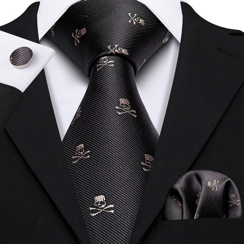 Barry.Wang Store Fun Animal Ties for Men Designer Handkerchief Cufflink WOVEN Casual Necktie Set Festival - Image 4